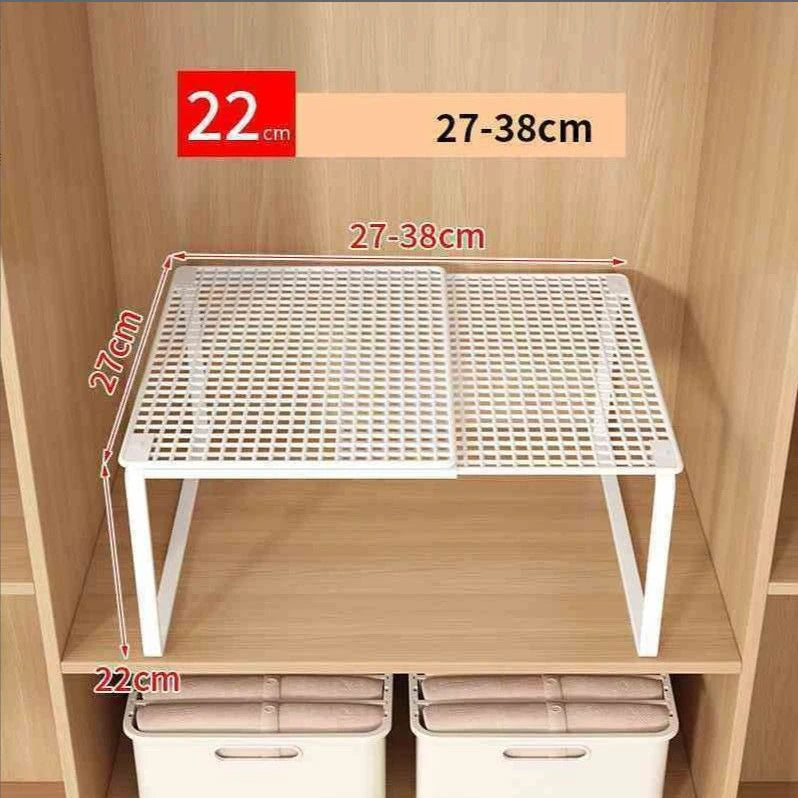 Expandable Closet Shelf Divider, Stackable Telescopic Wardrobe Organizer Rack
