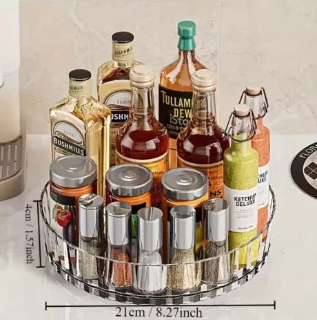 360° Rotating Spice Organizer Turntable for Countertop, Cabinet and Bathroom