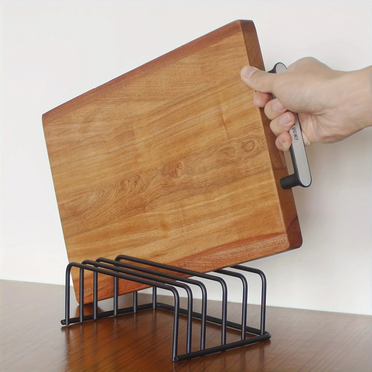Cutting Board and Bakeware Organizer Rack for Kitchen Cabinets and Counters