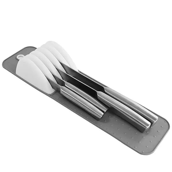 In-Drawer Knife Organizer, 5 or 11 Slot Non-Slip Knife Holder Mat