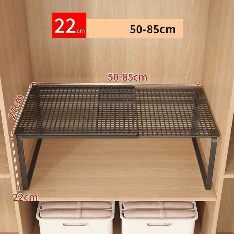 Expandable Closet Shelf Divider, Stackable Telescopic Wardrobe Organizer Rack