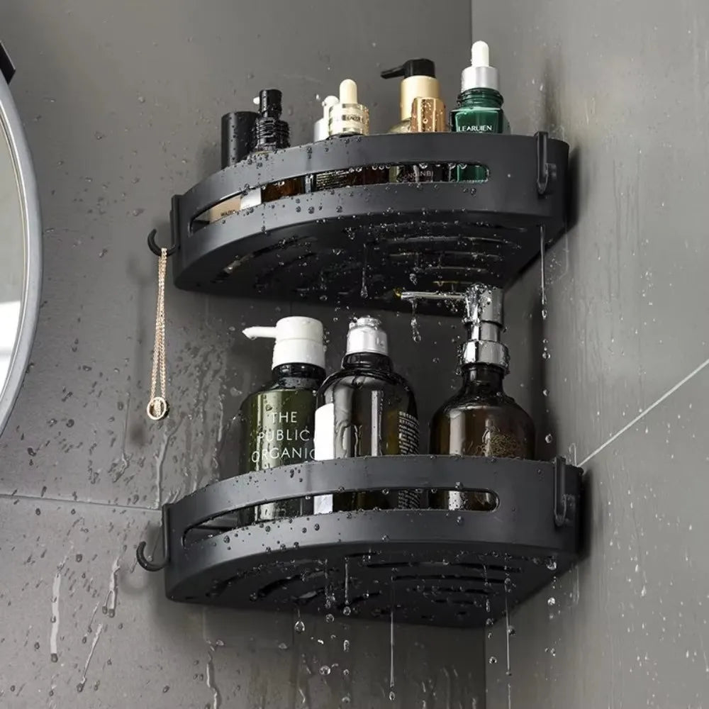 Adhesive Corner Shower Caddy Shelf, No-Drill Bathroom Storage Organizer