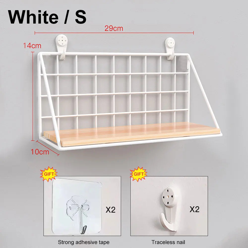 Metal and Wood Spice Rack Shelf, Wall-Mounted or Countertop Kitchen Seasoning Organizer