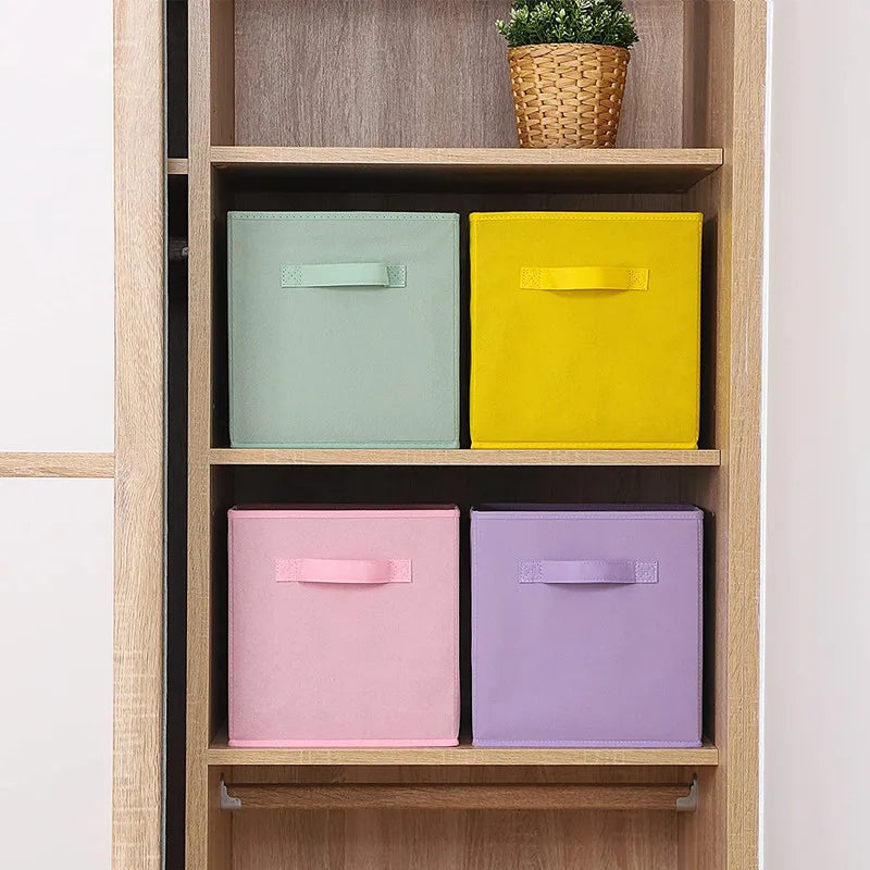 Collapsible Fabric Storage Cube Bin, 10 x 10 x 9 in Foldable Closet and Shelf Organizer