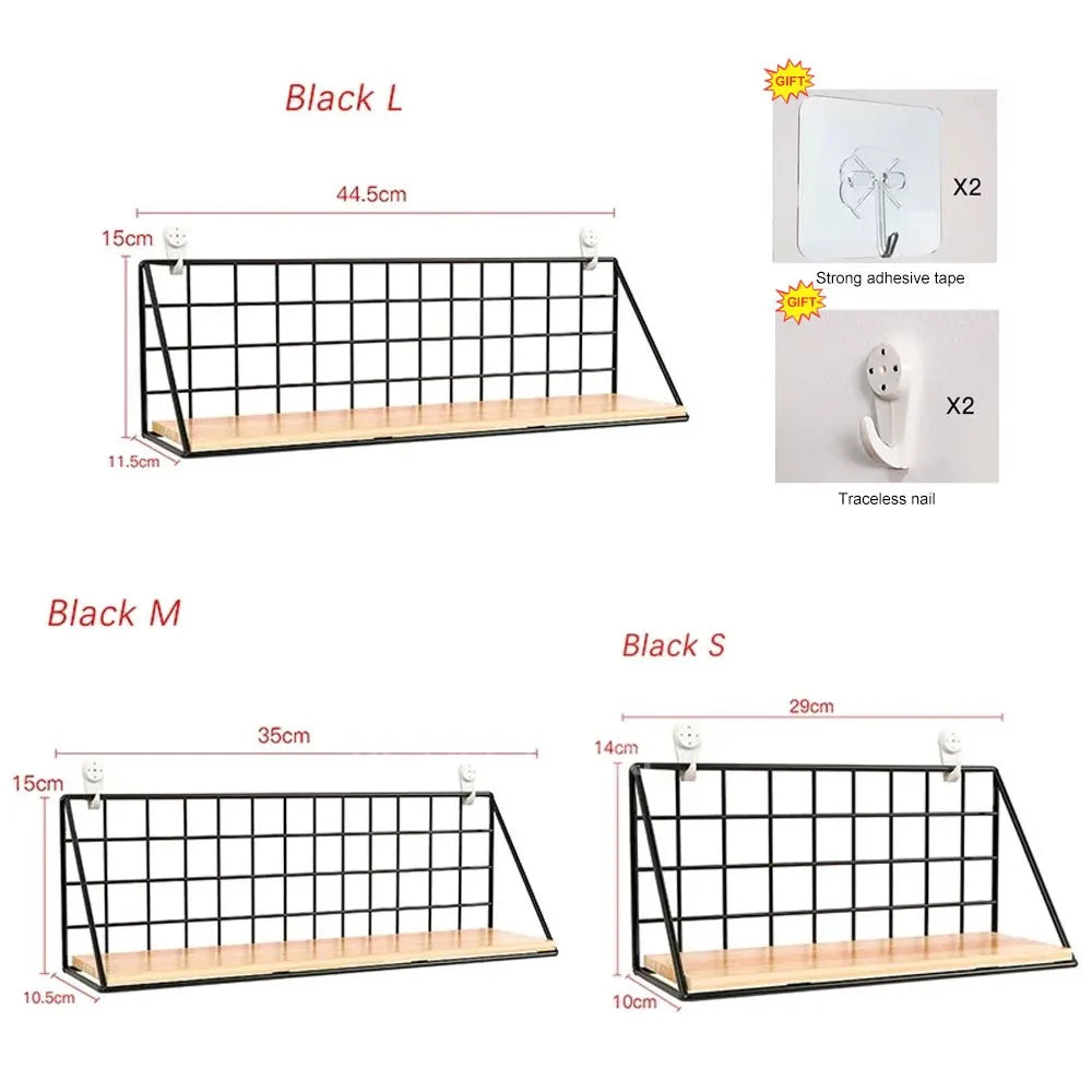 Metal and Wood Spice Rack Shelf, Wall-Mounted or Countertop Kitchen Seasoning Organizer