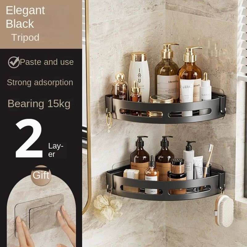 Adhesive Corner Shower Caddy Shelf, No-Drill Bathroom Storage Organizer