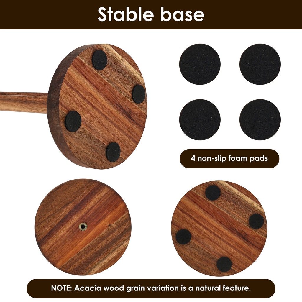 Wooden Paper Towel Holder with Non-Slip Base for Kitchen Countertop