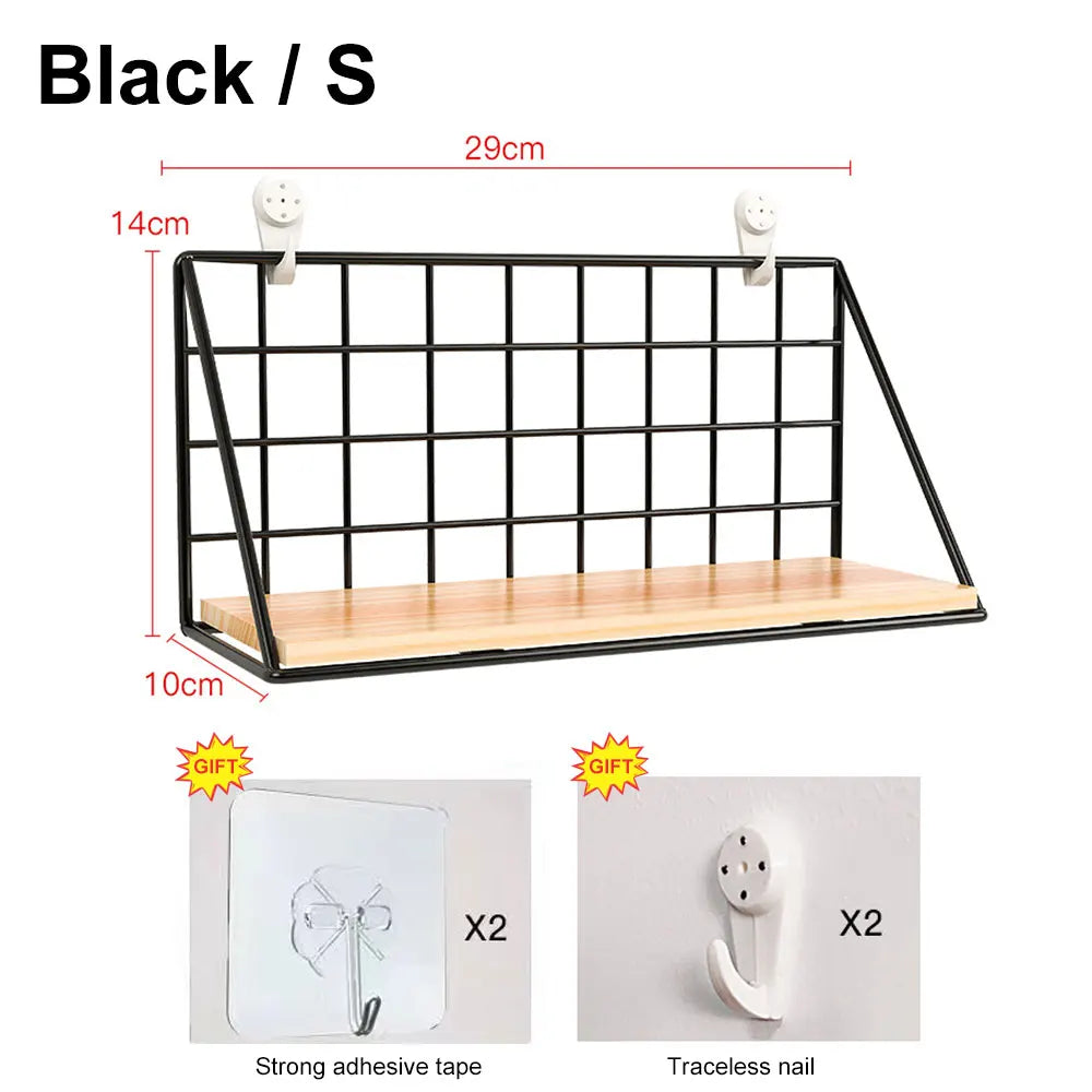 Metal and Wood Spice Rack Shelf, Wall-Mounted or Countertop Kitchen Seasoning Organizer