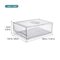 Stackable Clear Fridge Organizer Bins with Lid and Drain Tray for Refrigerator and Pantry