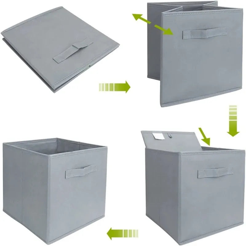 Collapsible Fabric Storage Cube Bin, 10 x 10 x 9 in Foldable Closet and Shelf Organizer