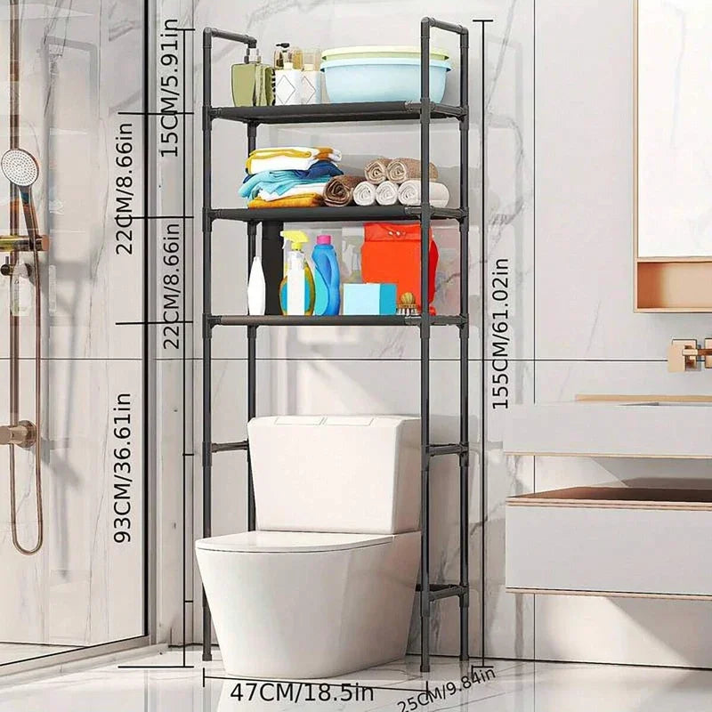 3-Tier Over-the-Toilet Storage Rack, Freestanding Bathroom Space Saver Shelf