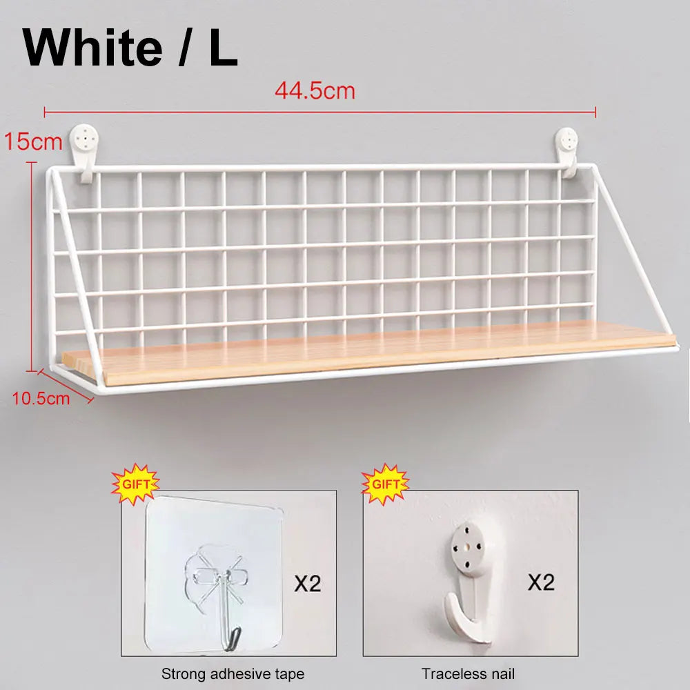 Metal and Wood Spice Rack Shelf, Wall-Mounted or Countertop Kitchen Seasoning Organizer