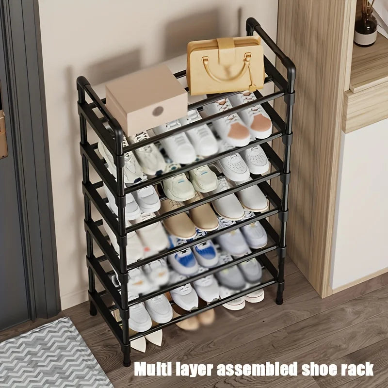 Stackable Metal Shoe Rack, 4 or 5 Tier Freestanding Shoe Organizer for Closet, Entryway and Bedroom