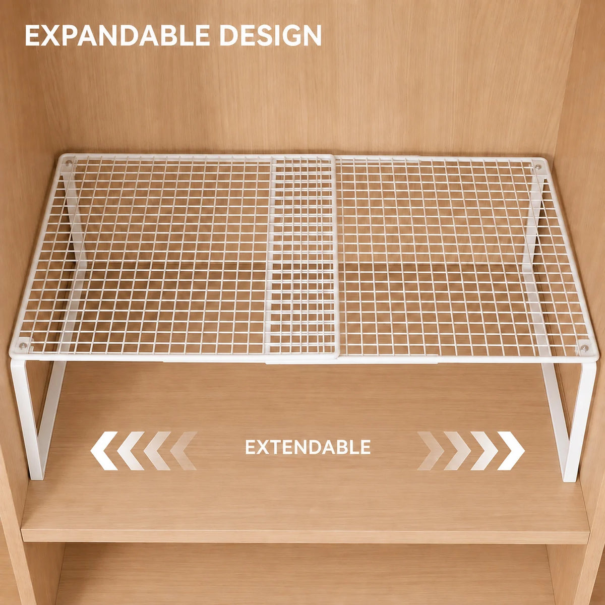 Expandable Closet Shelf Divider, Stackable Telescopic Wardrobe Organizer Rack