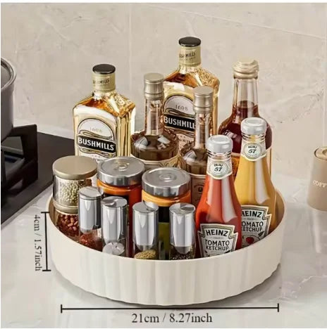 360° Rotating Spice Organizer Turntable for Countertop, Cabinet and Bathroom
