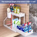 2-Tier Pull-Out Under Sink Organizer with Sliding Drawers for Kitchen and Bathroom Cabinets