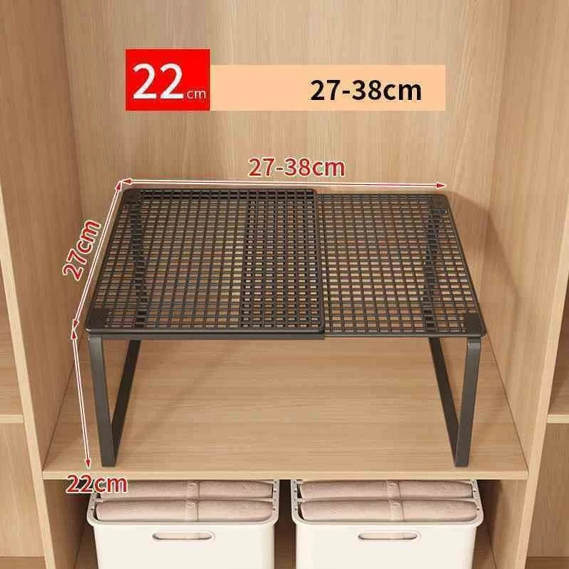 Expandable Closet Shelf Divider, Stackable Telescopic Wardrobe Organizer Rack