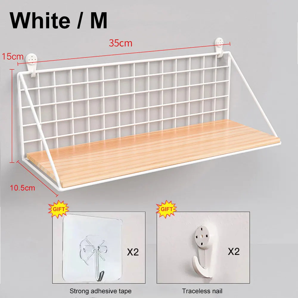 Metal and Wood Spice Rack Shelf, Wall-Mounted or Countertop Kitchen Seasoning Organizer