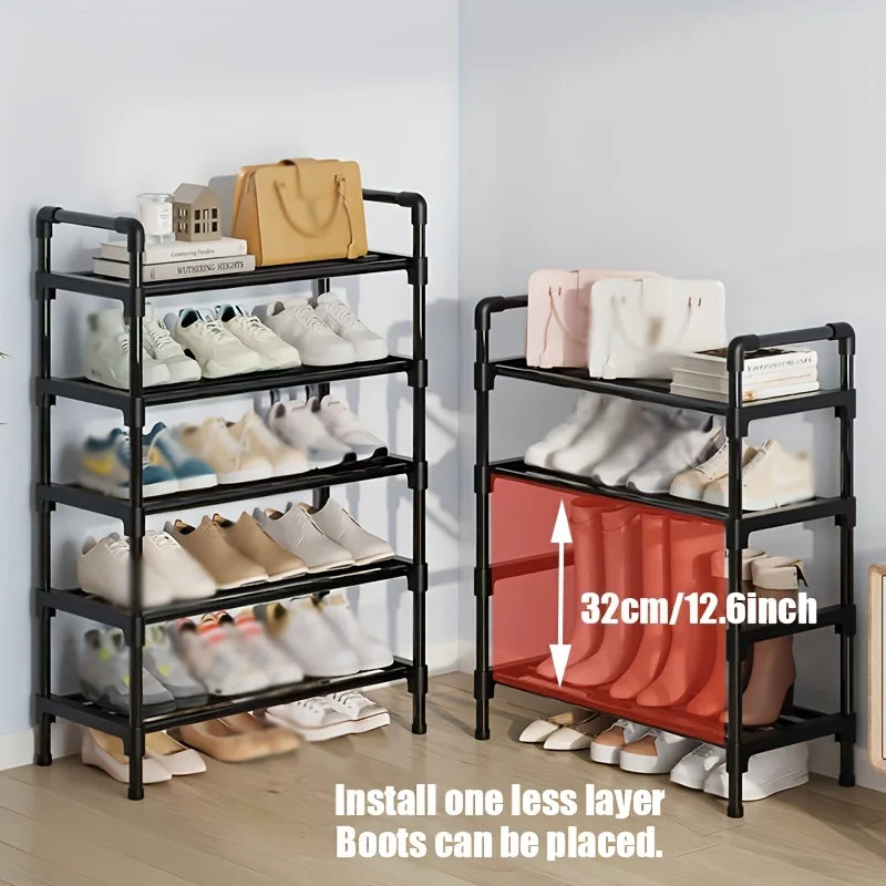 Stackable Metal Shoe Rack, 4 or 5 Tier Freestanding Shoe Organizer for Closet, Entryway and Bedroom