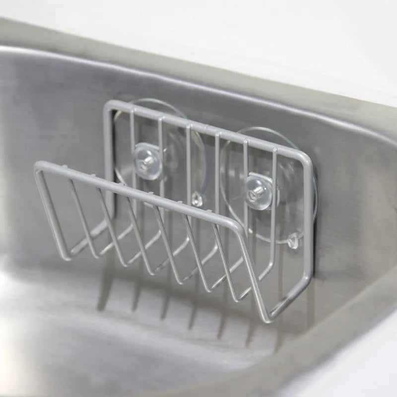 Stainless Steel Sink Sponge Holder with Suction Cups, Kitchen Sink Caddy