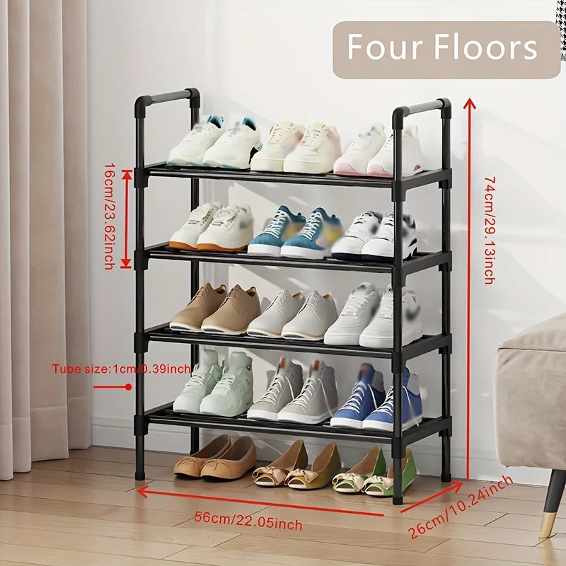 Stackable Metal Shoe Rack, 4 or 5 Tier Freestanding Shoe Organizer for Closet, Entryway and Bedroom