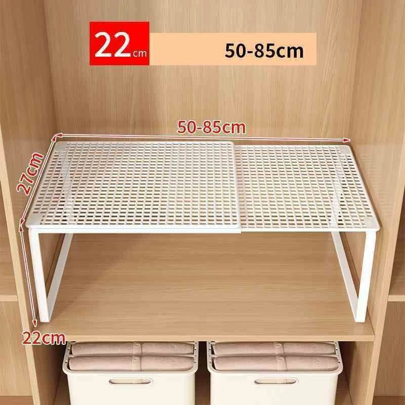 Expandable Closet Shelf Divider, Stackable Telescopic Wardrobe Organizer Rack