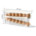 2-Tier Rolling Egg Dispenser for Refrigerator, Automatic Egg Storage Rack