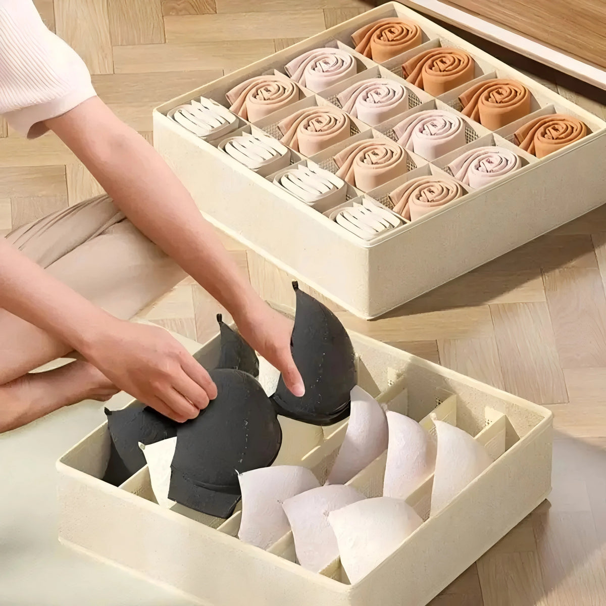 Foldable Drawer Organizer for Socks and Underwear, Fabric Closet Storage Box