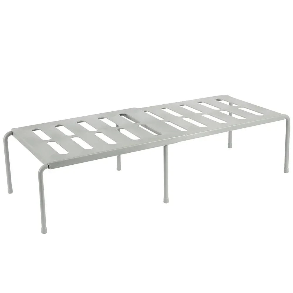 Expandable Kitchen Cabinet Shelf Riser, Freestanding Organizer for Spices, Mugs and Dishes