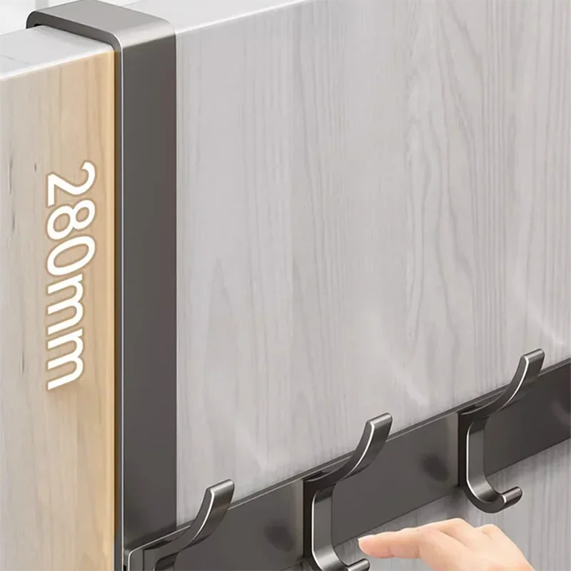 Over-the-Door Hook Rack, 6 or 7 Hooks for Coats, Towels and Bags