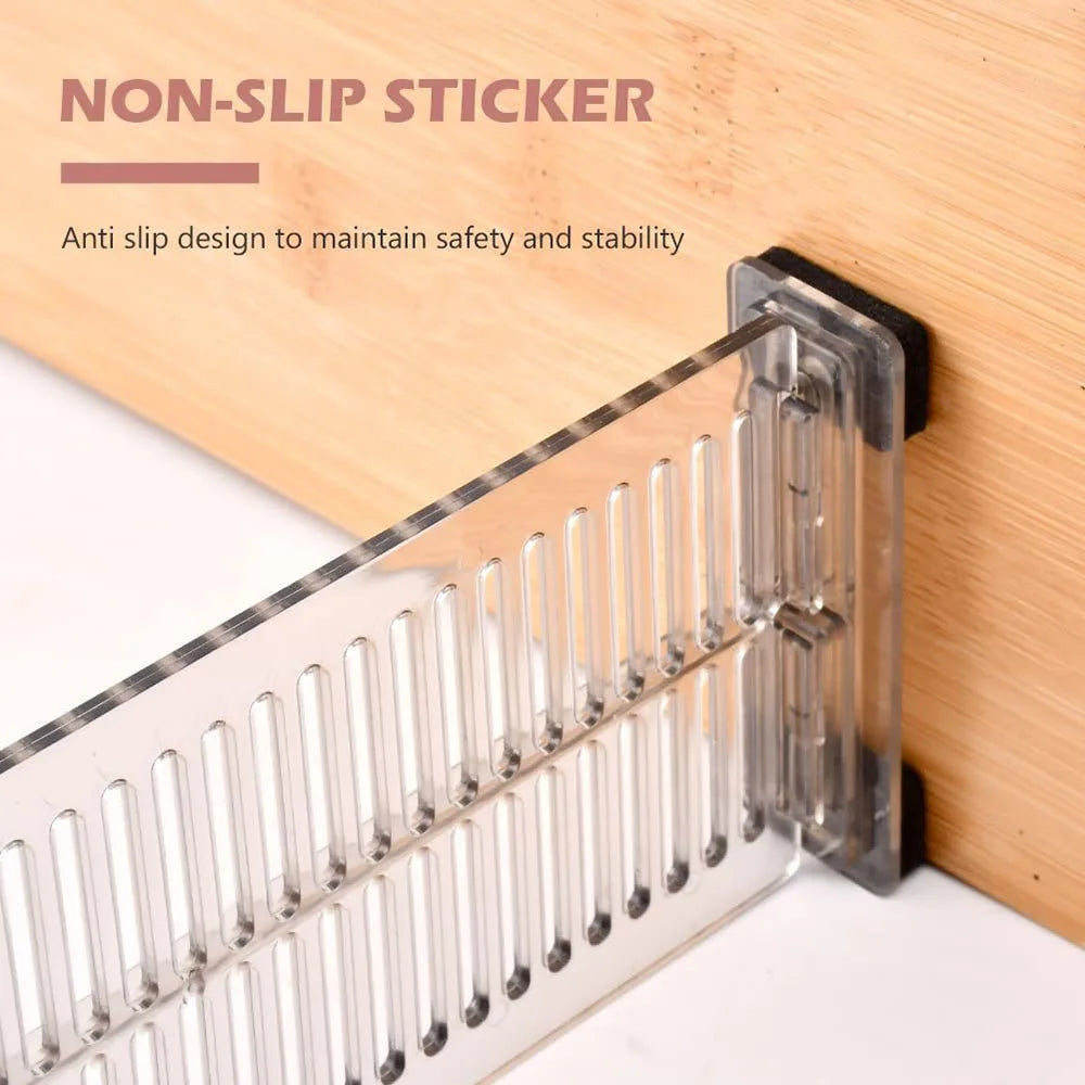 Expandable Drawer Dividers, Adjustable 10.8-20 in Drawer Organizer Separators for Kitchen and Dresser
