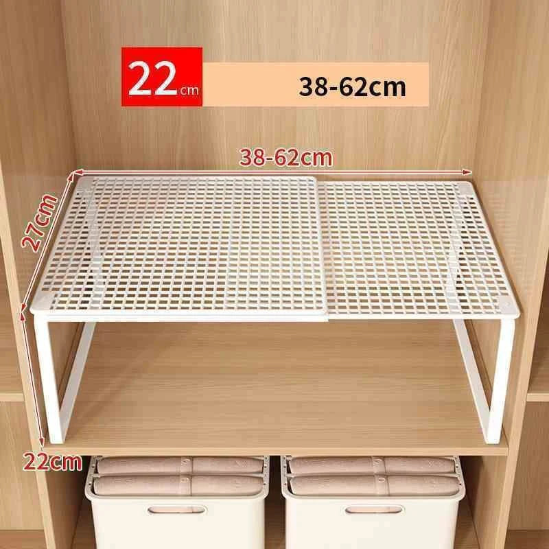 Expandable Closet Shelf Divider, Stackable Telescopic Wardrobe Organizer Rack