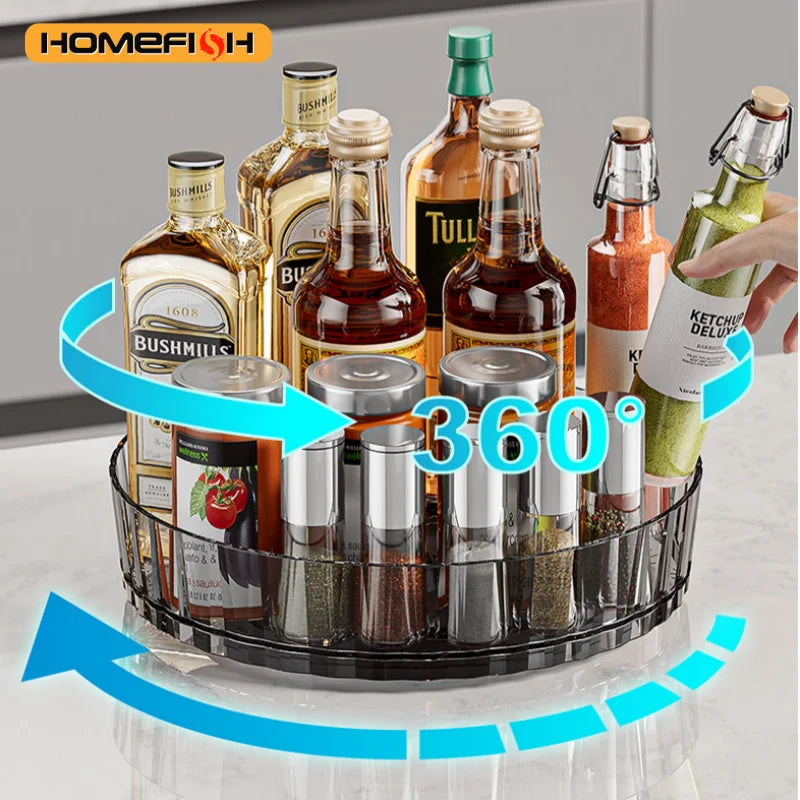 360° Rotating Spice Organizer Turntable for Countertop, Cabinet and Bathroom
