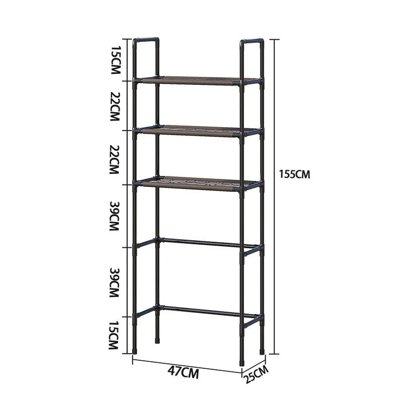 3-Tier Over-the-Toilet Storage Rack, Freestanding Bathroom Space Saver Shelf