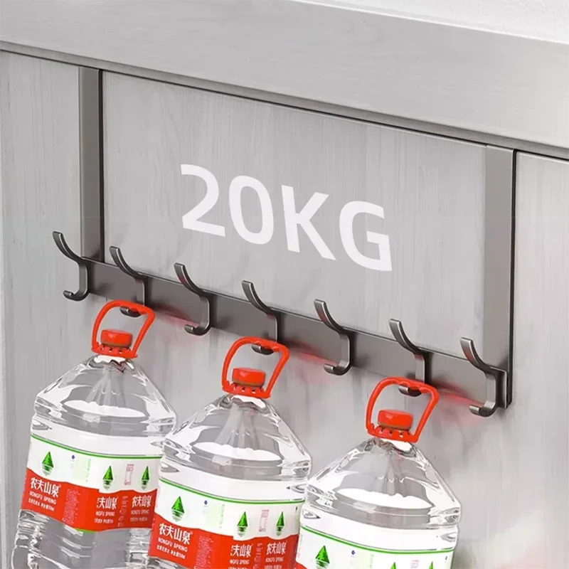 Over-the-Door Hook Rack, 6 or 7 Hooks for Coats, Towels and Bags